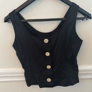 Vintage Silk Blend Button-Back Tank – Size 6